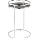 Журнальный столик Гестия 41*60см стекло черное сталь серебро