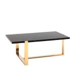 Журнальный столик Тоби 109*66 черный мрамор сталь золото