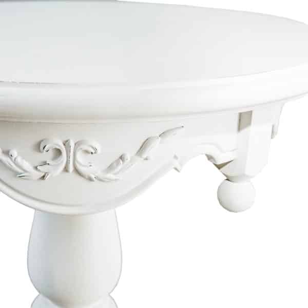 Столик кофейный круглый с обечайкой белого цвета — изображение 3