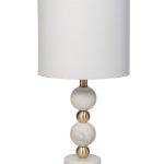 22-89567 Лампа настольная плафон лён белый h.56 см