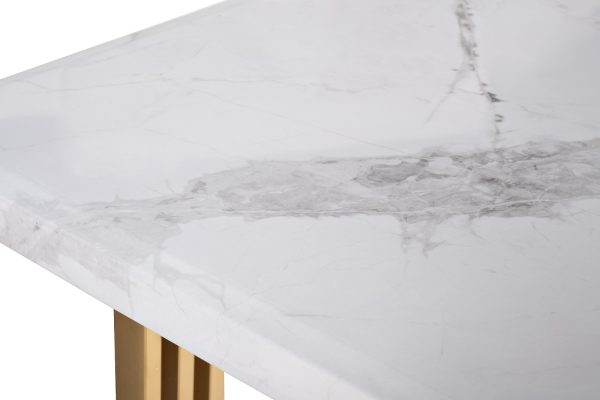 30F-14790 Стол-консоль белый / браш.золото 140*75*91,5см — изображение 4