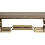 47ED-01000 Банкетка велюр серо-бежевый