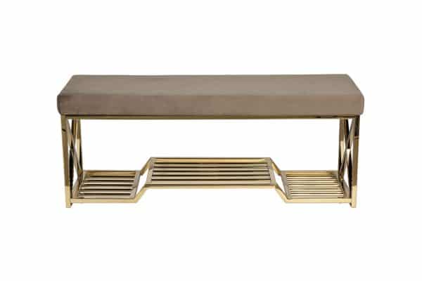 47ED-01000 Банкетка велюр серо-бежевый