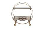 58DB-23085 Стол-тележка сервировочн ст.прозр/латунь 70*48*76