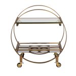 58DB-23085 Стол-тележка сервировочн ст.прозр/латунь 70*48*76