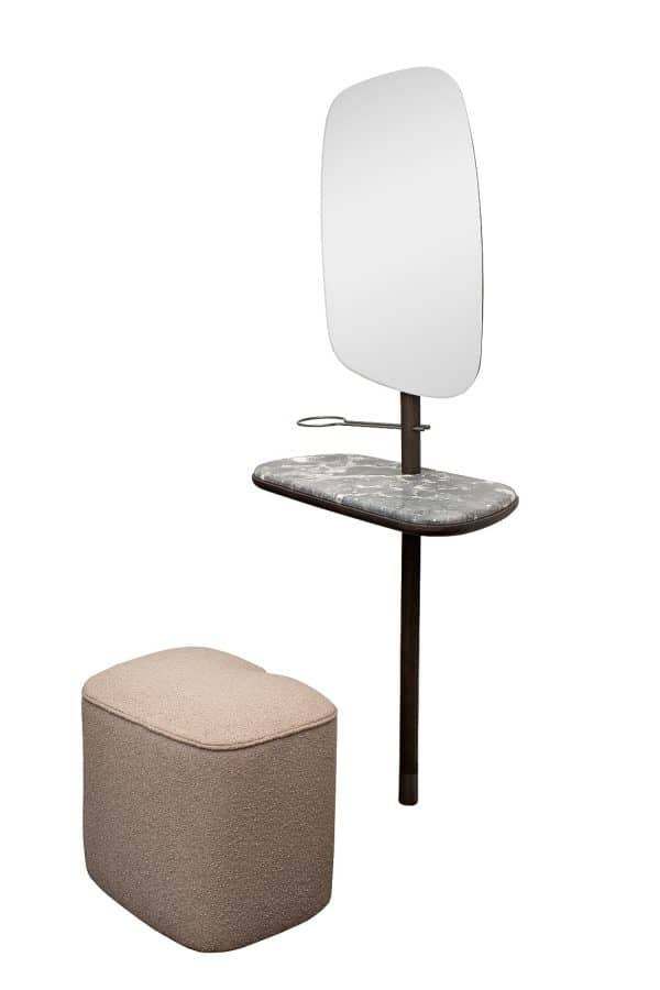 58DB-23177 Зеркало с полкой и пуфом 67*35*154см — изображение 3
