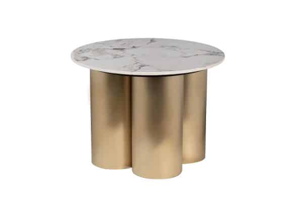 76AR-63043 Стол журнальный керамогранит белый d60*45см