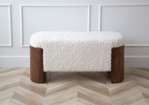 banketka-lagom-100-sm-belyj-meh-oreh-2 Банкетка Lagom 100 см (белый мех, орех) — изображение 3