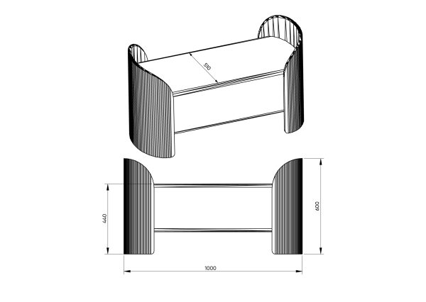 Банкетка Lagom 2 120 см (капучино, натуральный дуб) — изображение 3