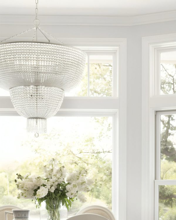 Большая серебряная люстра “Карла” со стеклянными бусами — изображение 3