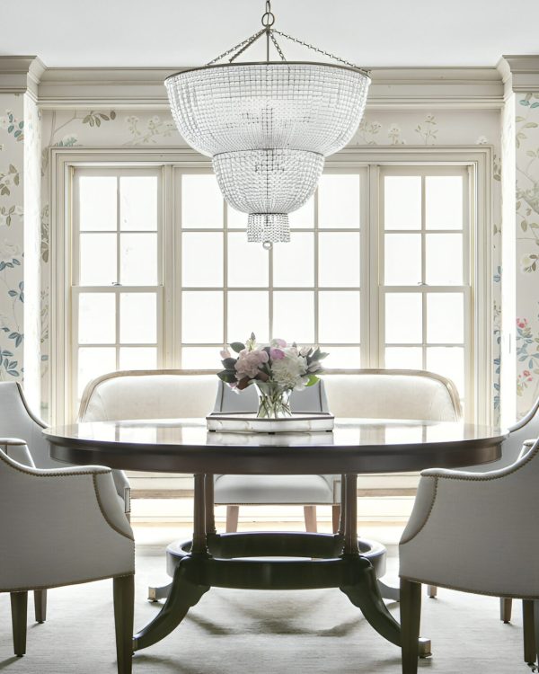 Большая серебряная люстра “Карла” со стеклянными бусами — изображение 4