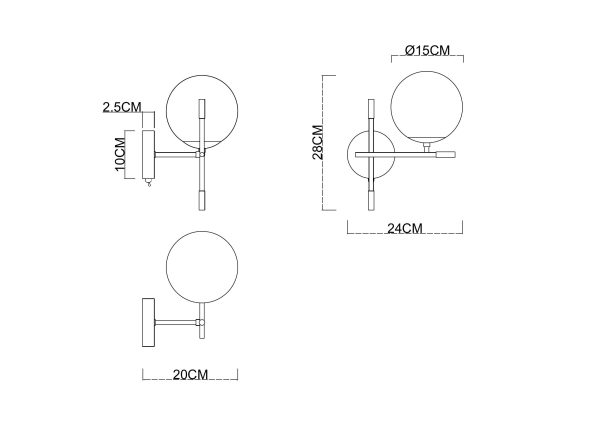 Бра Arte Lamp ARKAB A2225AP-1BK — изображение 2