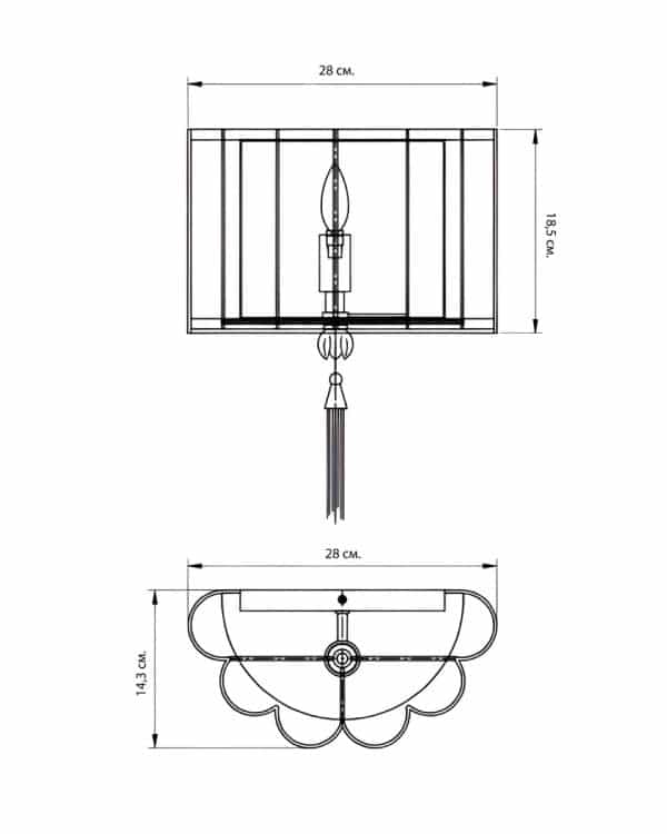Бра с зеленой кисточкой “Тампа” — изображение 3
