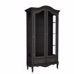 Витрина двухдверная с зеркалом без состаривания, без патины