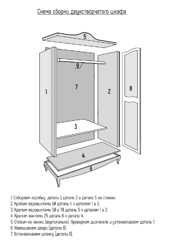 Шкаф 2 двери без состаривания, без патины — изображение 3