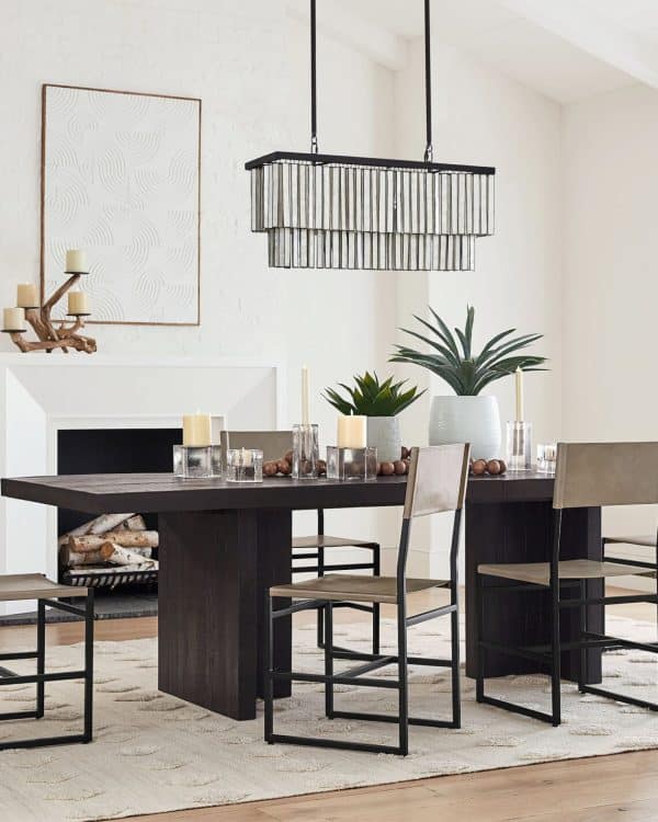 Черная прямоугольная люстра «Авиано» — изображение 2