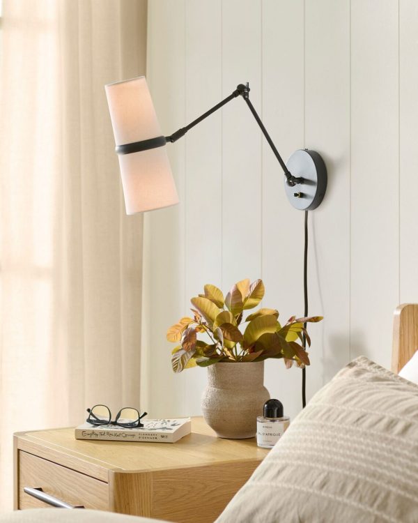 Чёрное бра “Флемиш” на шарнире с проводом — изображение 2