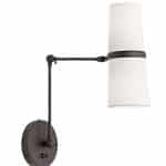 Чёрное бра “Флемиш” на шарнире с проводом