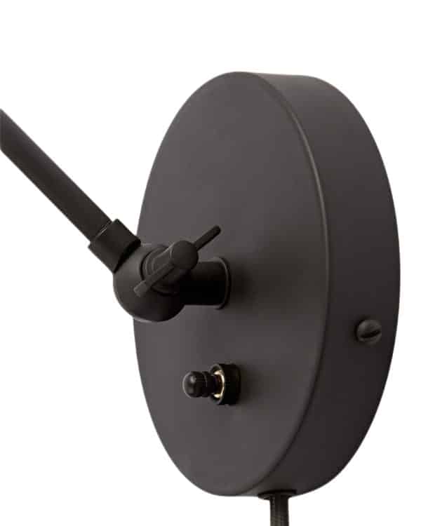 Чёрное бра “Флемиш” на шарнире с проводом — изображение 3