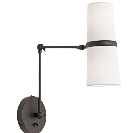 Чёрное бра “Флемиш” на шарнире с проводом