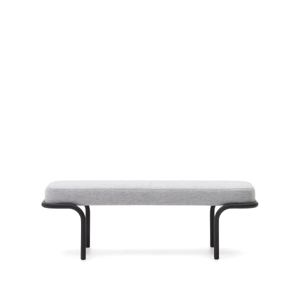 Compo Скамья из серой ткани и черного металла 130 см — изображение 3