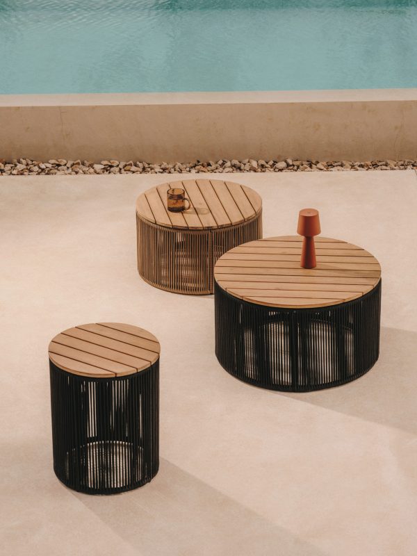 Dandara Журнальный столик из стали и черного шнура 70 см — изображение 3