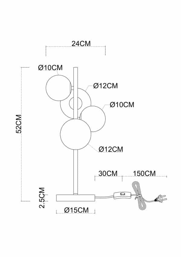 Декоративная настольная лампа Arte Lamp GEMINI A2243LT-4BK — изображение 3