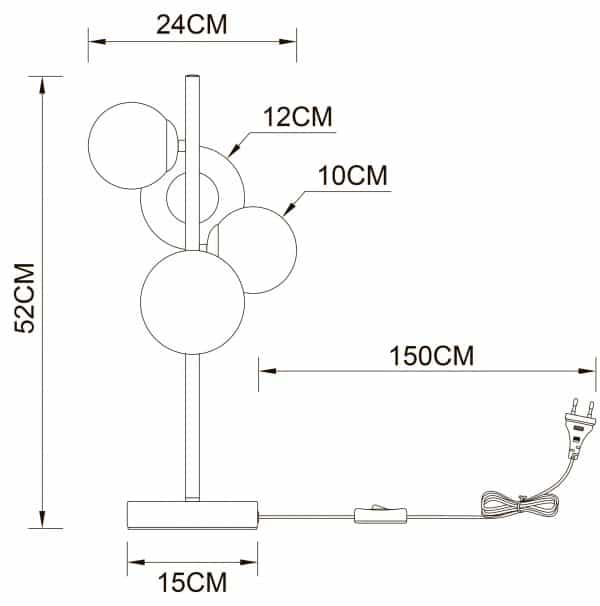 Декоративная настольная лампа Arte Lamp GEMINI A2243LT-4PB — изображение 4