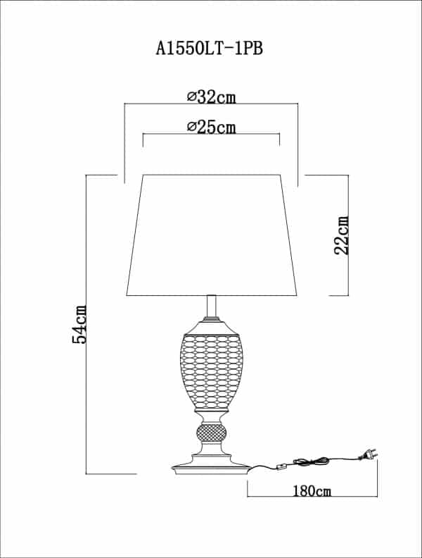 Декоративная настольная лампа Arte Lamp RADISON A1550LT-1PB — изображение 5