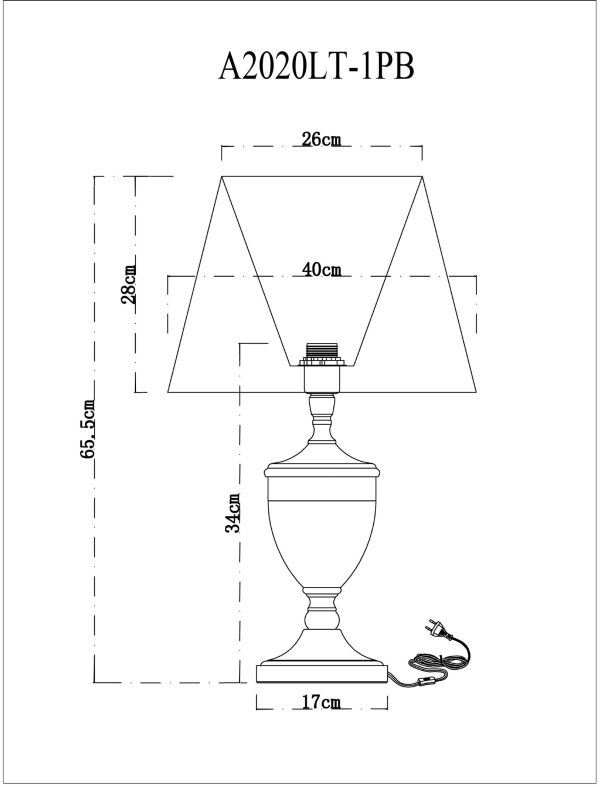 Декоративная настольная лампа Arte Lamp RADISON A2020LT-1PB — изображение 5