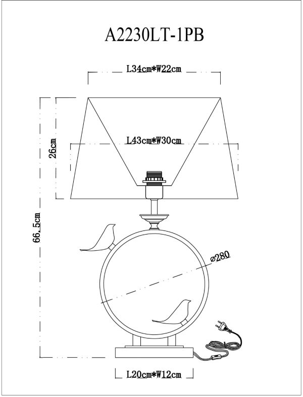 Декоративная настольная лампа Arte Lamp RIZZI A2230LT-1PB — изображение 5