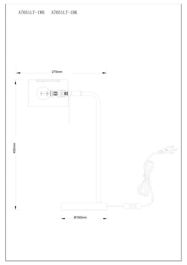Декоративная настольная лампа Arte Lamp SEBASTIAN A7051LT-1WH — изображение 2