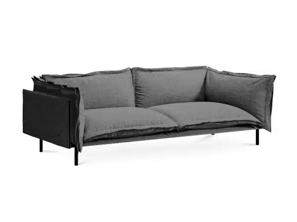 Диван Barcelona 2-местный темно-серый, черный — изображение 2