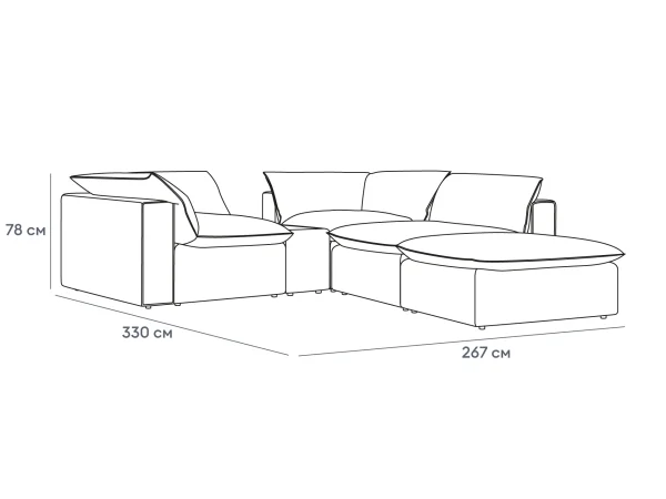 Диван Rivoli бежевый — изображение 3