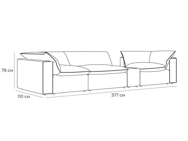 Диван Rivoli коричневый — изображение 3