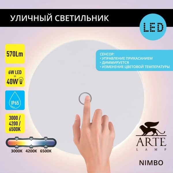 Фасадный светильник Arte Lamp NIMBO A4506AL-1WH — изображение 5