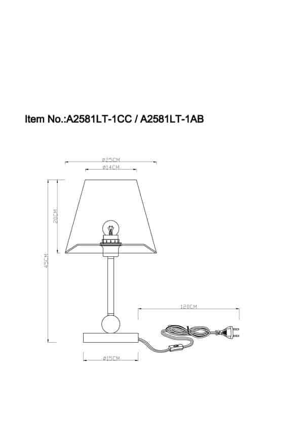 Кабинетная настольная лампа Arte Lamp ELBA A2581LT-1AB — изображение 5