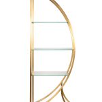KFG087/2 Стеллаж "Полусфера" прозрачное стекло/золото матовый 71*48*202см