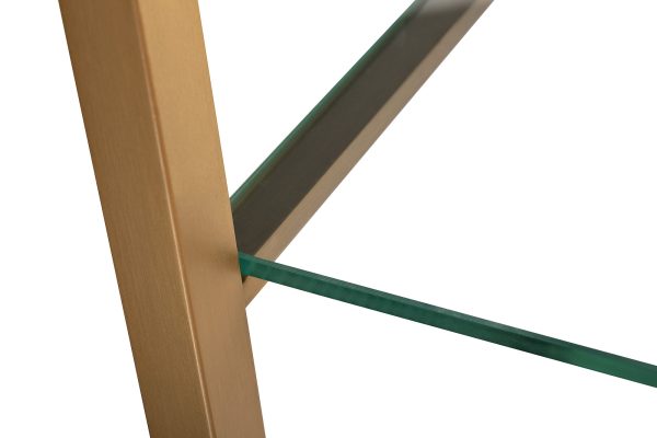 KFG087/2 Стеллаж "Полусфера" прозрачное стекло/золото матовый 71*48*202см — изображение 3