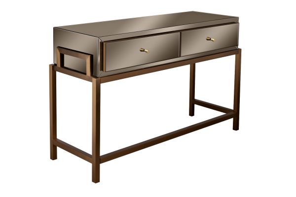 KFG210 Консоль 2 ящика зеркало бронза/золото 120*42*76 см — изображение 2