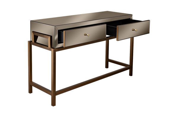 KFG210 Консоль 2 ящика зеркало бронза/золото 120*42*76 см — изображение 3