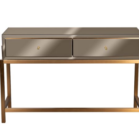 KFG210 Консоль 2 ящика зеркало бронза/золото 120*42*76 см
