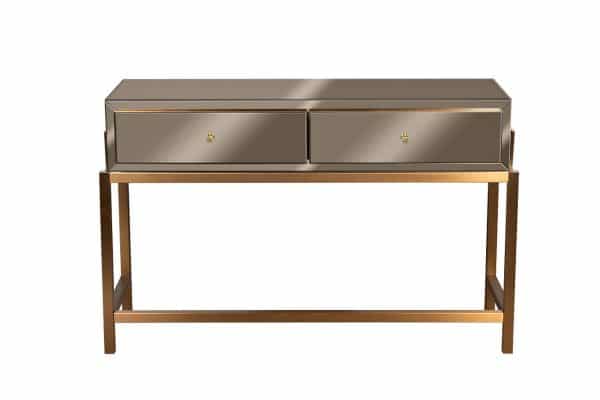 KFG210 Консоль 2 ящика зеркало бронза/золото 120*42*76 см