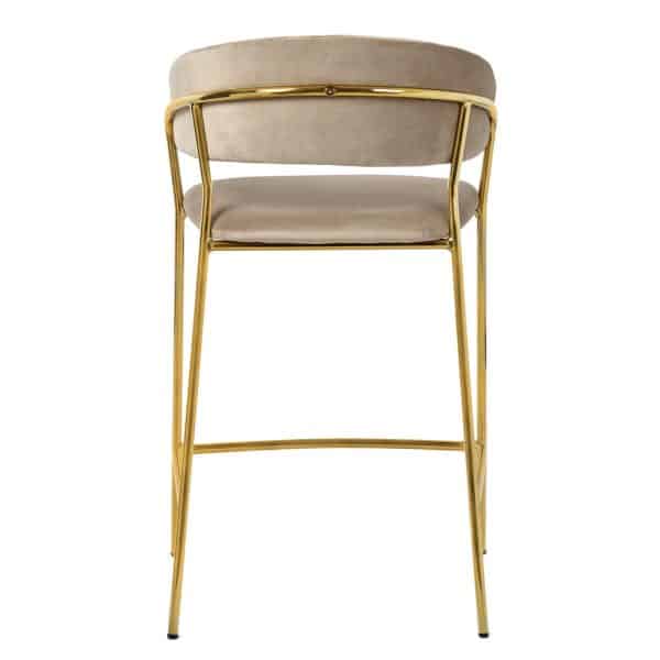 Комплект из 2-х стульев полубарных Turin латте с золотыми ножками — изображение 5