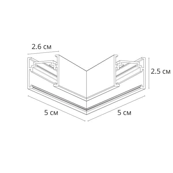Коннектор угловой для магнитного шинопровода Arte Lamp OPTIMA A740606 — изображение 2