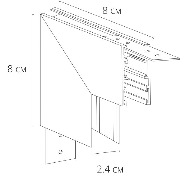 A590806_drawing Коннектор угловой внутренний для магнитного шинопровода Arte Lamp EXPERT-ACCESSORIES A590806 — изображение 2