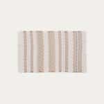 Коврик для ванной Milda из 100% хлопка белого и бежевого цвета с бахромой 50 x 70 см