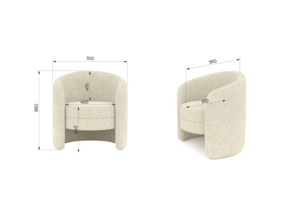 Кресло Ellipse E7.4 (бежевый, рогожка) — изображение 4