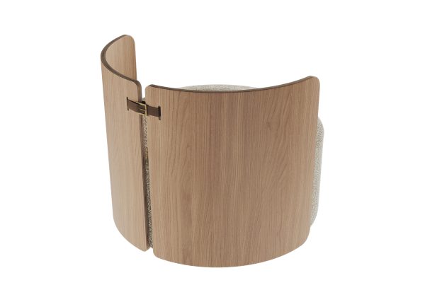 Кресло крутящееся Lagom 800 (молочный букле, натуральный дуб) — изображение 3