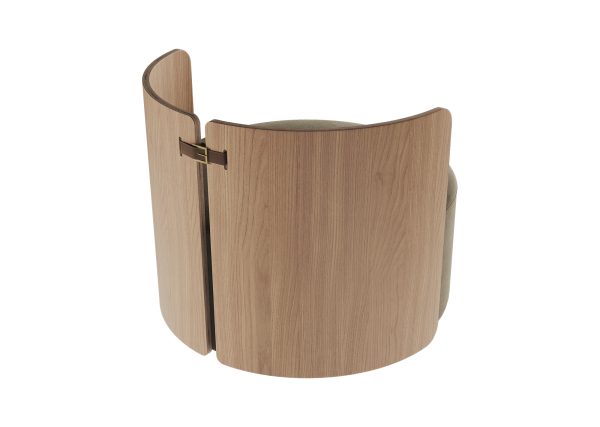 Кресло крутящееся Lagom 800 (серо-зеленый FiberGuard, натуральный дуб) — изображение 3